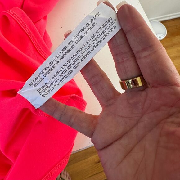 Pull & Bear Florescent Pink Sleeveless Cotton and Sheer Mesh Top Back Zip XS - Picture 7 of 10